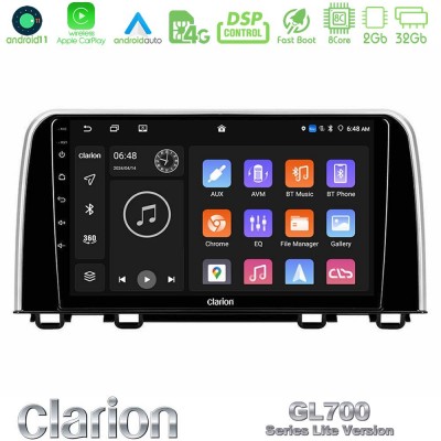 Clarion GL700 Lite Series 8Core Android11 2+32GB Honda CR-V 2019-> Navigation Multimedia Tablet 10