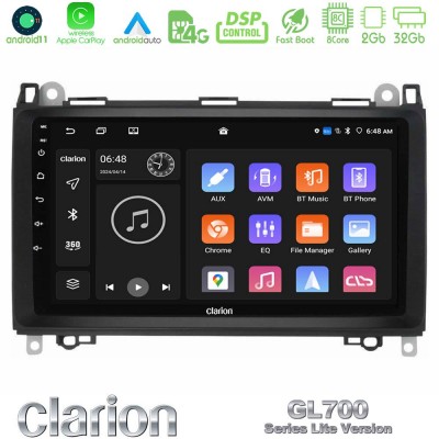 Clarion GL700 Lite Series 8Core Android11 2+32GB Mercedes A/B/Vito/Sprinter Class Navigation Multimedia Tablet 9