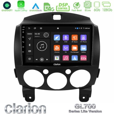 Clarion GL700 Lite Series 8Core Android11 6+128GB Mazda 2 2008-2014 Navigation Multimedia Tablet 9