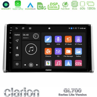 Clarion GL700 Lite Series 8Core Android11 6+128GB Toyota RAV4 2019-2023 Navigation Multimedia Tablet 10