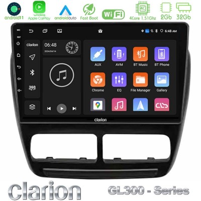 Clarion GL300 Series 4Core Android11 2+32GB Fiat Doblo / Opel Combo 2010-2014 Navigation Multimedia Tablet 9