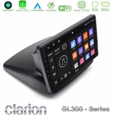 Clarion GL300 Series 4Core Android11 2+32GB Fiat Doblo 2002-2009 Navigation Multimedia Tablet 10