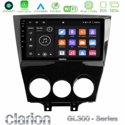 Clarion GL300 Series 4Core Android11 2+32GB Mazda RX8 2008-2012 Navigation Multimedia Tablet 9