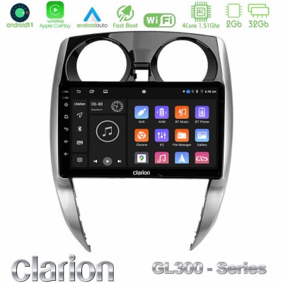 Clarion GL300 Series 4Core Android11 2+32GB Nissan Note 2013-2018 Navigation Multimedia Tablet 10
