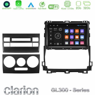 Clarion GL300 Series 4Core Android11 2+32GB Toyota Land Cruiser J120 2002-2009 Navigation Multimedia Tablet 9