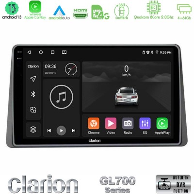 Clarion GL700 Series 8Core Android13 4+64GB Dacia Duster 2019-> Navigation Multimedia Tablet 9