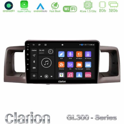 Clarion GL300 Series 4Core Android11 2+32GB Toyota Corolla 2002-2006 Navigation Multimedia Tablet 9