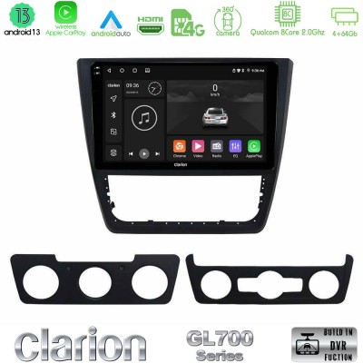 Clarion GL700 Series 8Core Android13 4+64GB Skoda Yeti 2009-> Navigation Multimedia Tablet 10