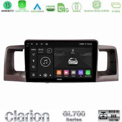 Clarion GL700 Series 8Core Android13 4+64GB Toyota Corolla 2002-2006 Navigation Multimedia Tablet 9