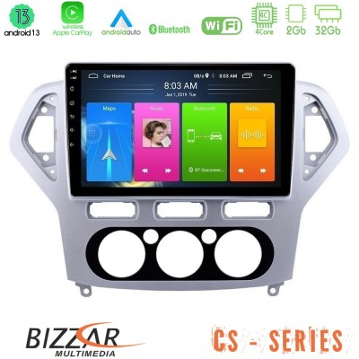 Bizzar CS Series 4Core Android13 2+32GB Ford Mondeo 2007-2010 Manual A/C Navigation Multimedia Tablet 10