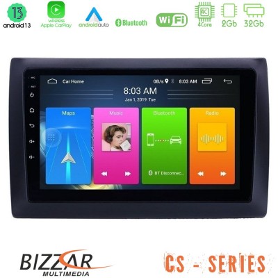 Bizzar CS Series 4Core Android13 2+32GB Fiat Stilo Navigation Multimedia Tablet 9