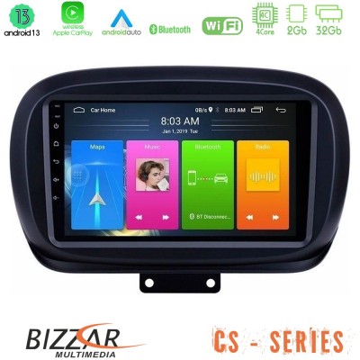 Bizzar CS Series 4Core Android13 2+32GB Fiat 500X Navigation Multimedia Tablet 9