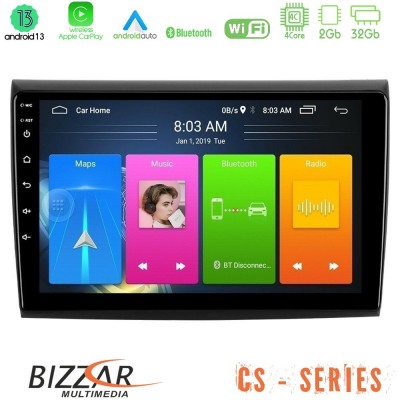 Bizzar CS Series 4Core Android13 2+32GB Fiat Bravo Navigation Multimedia Tablet 9