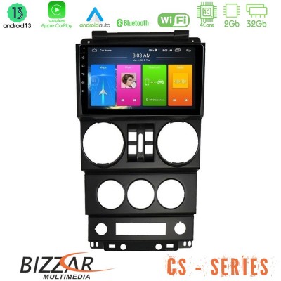 Bizzar CS Series 4Core Android13 2+32GB Jeep Wrangler 2008-2010 Navigation Multimedia Tablet 9