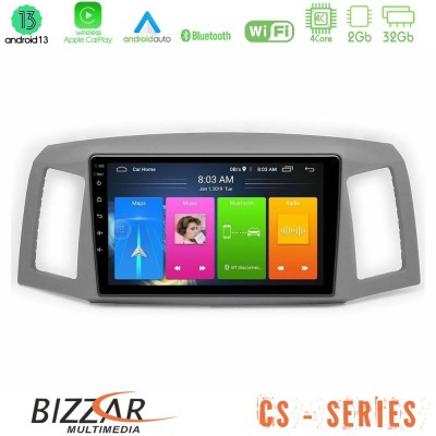 Bizzar CS Series 4Core Android13 2+32GB Jeep Grand Cherokee 2005-2007 Navigation Multimedia Tablet 10