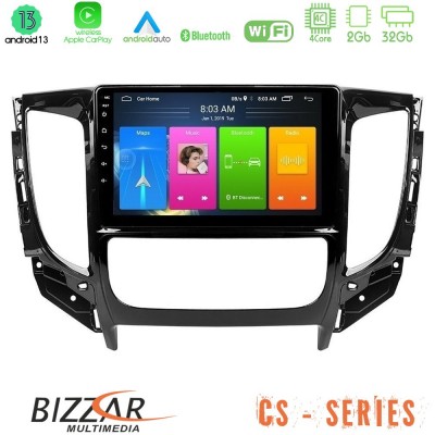 Bizzar CS Series 4Core Android13 2+32GB Mitsubishi L200 2016-> & Fiat Fullback (Auto A/C) Navigation Multimedia Tablet 9