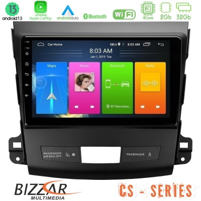 Bizzar CS Series 4Core Android13 2+32GB Mitsubishi Outlander/Citroen C-Crosser/Peugeot 4007 Navigation Multimedia Tablet 9