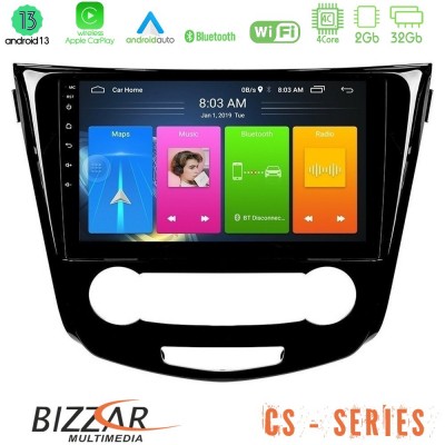 Bizzar CS Series 4Core Android13 2+32GB Nissan Qashqai J11 (Manual A/C) Navigation Multimedia Tablet 10