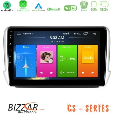 Bizzar CS Series 4Core Android13 2+32GB Peugeot 208/2008 Navigation Multimedia Tablet 10