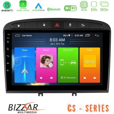 Bizzar CS Series 4Core Android13 2+32GB Peugeot 308/RCZ Navigation Multimedia Tablet 9