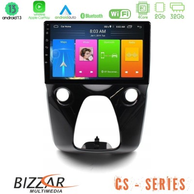 Bizzar CS Series 4Core Android13 2+32GB Toyota Aygo | Citroen C1 | Peugeot 108 Navigation Multimedia 10