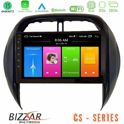 Bizzar CS Series 4Core Android13 2+32GB Toyota RAV4 2001-2005 (Auto A/C) Navigation Multimedia Tablet 9