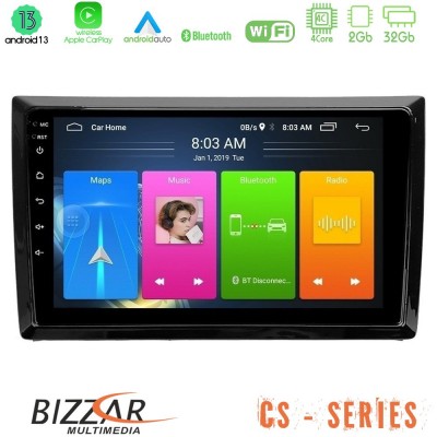 Bizzar CS Series 4Core Android13 2+32GB VW Beetle Navigation Multimedia Tablet 9