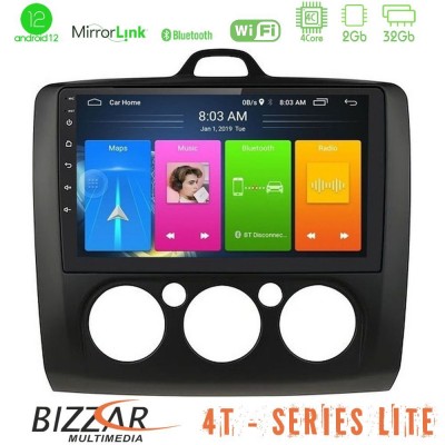 Bizzar 4T Series Ford Focus Manual AC 4Core Android13 2+32GB Navigation Multimedia Tablet 9