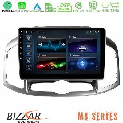 Bizzar M8 Series Chevrolet Captiva 2012-2016 8Core Android13 4+32GB Navigation Multimedia Tablet 9