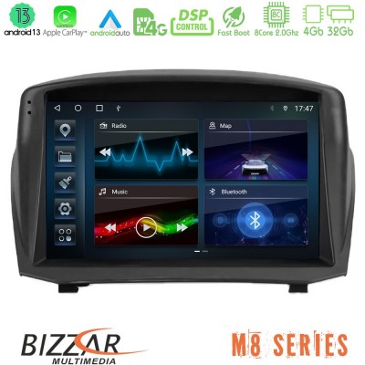 Bizzar M8 Series Ford Fiesta 2008-2016 8core Android13 4+32GB Navigation Multimedia Tablet 9