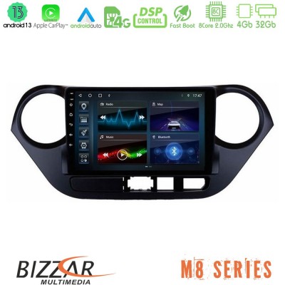 Bizzar M8 Series Hyundai i10 2014-2020 8core Android13 4+32GB Navigation Multimedia Tablet 9