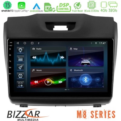 Bizzar M8 Series Isuzu D-MAX 2012-2019 8core Android13 4+32GB Navigation Multimedia Tablet 9