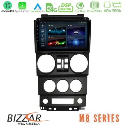 Bizzar M8 Series Jeep Wrangler 2008-2010 8core Android13 4+32GB Navigation Multimedia Tablet 9