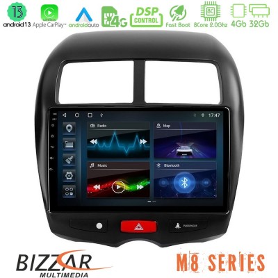 Bizzar M8 Series Mitsubishi ASX 8core Android13 4+32GB Navigation Multimedia Tablet 10