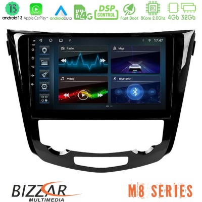 Bizzar M8 Series Nissan Qashqai J11 (AUTO A/C) 8core Android13 4+32GB Navigation Multimedia Tablet 10