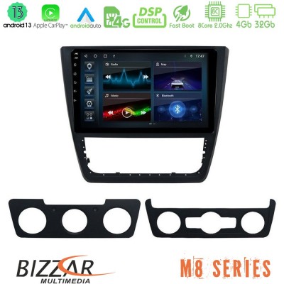 Bizzar M8 Series Skoda Yeti 2009-> 8core Android13 4+32GB Navigation Multimedia Tablet 10