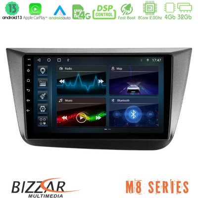 Bizzar M8 Series Seat Altea 2004-2015 8core Android13 4+32GB Navigation Multimedia Tablet 9