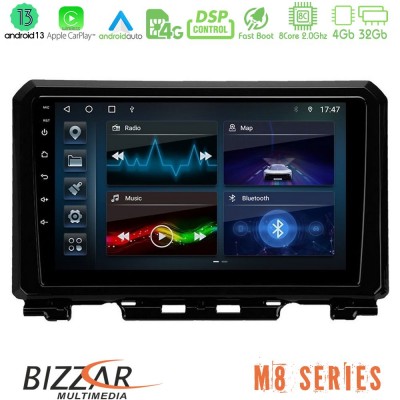 Bizzar M8 Series Suzuki Jimny 2018-2022 8core Android13 4+32GB Navigation Multimedia Tablet 9