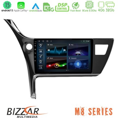 Bizzar M8 Series Toyota Corolla 2017-2018 8core Android13 4+32GB Navigation Multimedia Tablet 10