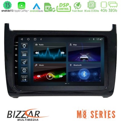 Bizzar M8 Series Vw Polo 8core Android13 4+32GB Navigation Multimedia Tablet 9