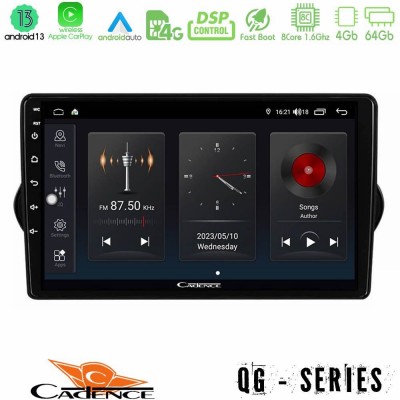 Cadence QG Series 8Core Android13 4+64GB Fiat Tipo 2015-2022 (Hatchback) Navigation Multimedia Tablet 9