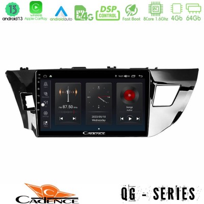 Cadence QG Series 8Core Android13 4+64GB Toyota Corolla 2014-2016 Navigation Multimedia Tablet 10