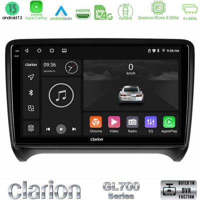 Clarion GL700 Series 8Core Android13 4+64GB Audi TT B7 Navigation Multimedia Tablet 9