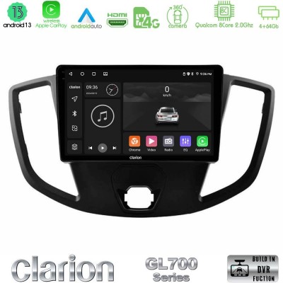 Clarion GL700 Series 8Core Android13 4+64GB Ford Transit 2014-> Navigation Multimedia Tablet 9