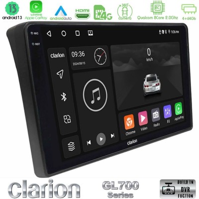 Clarion GL700 Series 8Core Android13 4+64GB Fiat Ducato/Citroen Jumper/Peugeot Boxer Navigation Multimedia Tablet 9