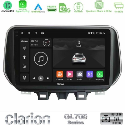 Clarion GL700 Series 8Core Android13 4+64GB Hyundai Tucson 2019-> Navigation Multimedia Tablet 9