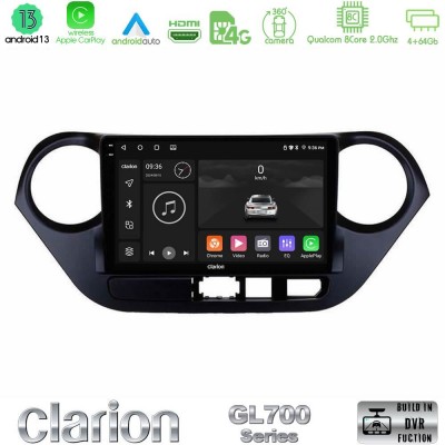 Clarion GL700 Series 8Core Android13 4+64GB Hyundai i10 2014-2020 Navigation Multimedia Tablet 9