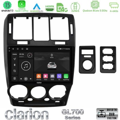 Clarion GL700 Series 8Core Android13 4+64GB Hyundai Getz 2002-2009 Navigation Multimedia Tablet 9