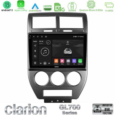 Clarion GL700 Series 8Core Android13 4+64GB Jeep Compass/Patriot 2007-2008 Navigation Multimedia Tablet 10