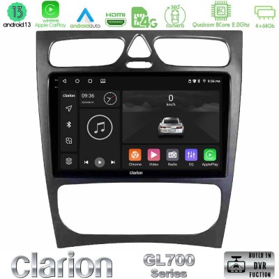 Clarion GL700 Series 8Core Android13 4+64GB Mercedes C Class (W203) Navigation Multimedia Tablet 9